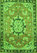 Serging Thickness of Machine Washable Persian Green Traditional Area Rugs, wshtr2706grn