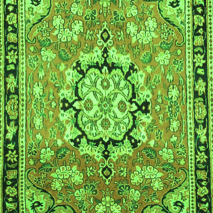 Serging Thickness of Machine Washable Persian Green Traditional Area Rugs, wshtr2706grn