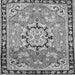 Round Machine Washable Persian Gray Traditional Rug, wshtr2706gry