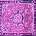 Square Machine Washable Persian Purple Traditional Area Rugs, wshtr2706pur