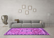 Machine Washable Persian Purple Traditional Area Rugs in a Living Room, wshtr2706pur