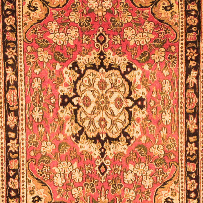 Serging Thickness of Machine Washable Persian Orange Traditional Area Rugs, wshtr2706org