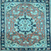 Square Persian Light Blue Traditional Rug, tr2706lblu