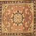 Square Machine Washable Persian Brown Traditional Rug, wshtr2706brn