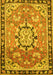 Machine Washable Persian Yellow Traditional Rug, wshtr2706yw