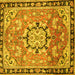 Square Machine Washable Persian Yellow Traditional Rug, wshtr2706yw