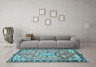 Machine Washable Persian Light Blue Traditional Rug in a Living Room, wshtr2706lblu