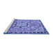 Sideview of Machine Washable Persian Blue Traditional Rug, wshtr2706blu