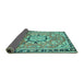 Sideview of Persian Turquoise Traditional Rug, tr2706turq