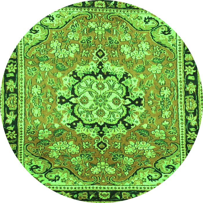Square Persian Green Traditional Rug, tr2706grn