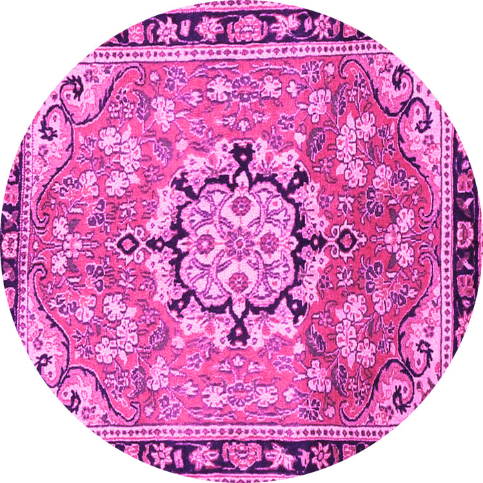 Round Persian Pink Traditional Rug, tr2706pnk