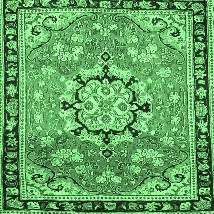 Square Persian Emerald Green Traditional Rug, tr2706emgrn