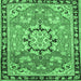 Square Persian Emerald Green Traditional Rug, tr2706emgrn
