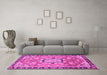 Machine Washable Persian Pink Traditional Rug in a Living Room, wshtr2706pnk