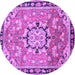 Round Persian Purple Traditional Rug, tr2706pur