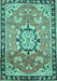 Machine Washable Persian Turquoise Traditional Area Rugs, wshtr2706turq