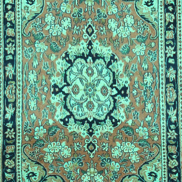 Machine Washable Persian Turquoise Traditional Area Rugs, wshtr2706turq