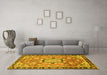 Machine Washable Persian Yellow Traditional Rug in a Living Room, wshtr2706yw