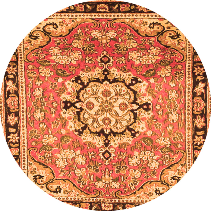Machine Washable Persian Orange Traditional Area Rugs, wshtr2706org