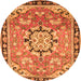 Machine Washable Persian Orange Traditional Area Rugs, wshtr2706org