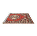 Sideview of Machine Washable Traditional Light Copper Gold Rug, wshtr2707