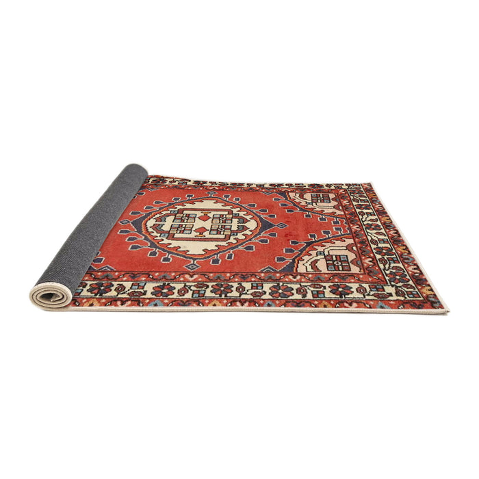 Sideview of Traditional Light Copper Gold Persian Rug, tr2707