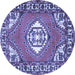 Round Persian Blue Traditional Rug, tr2707blu