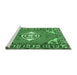 Sideview of Machine Washable Persian Emerald Green Traditional Area Rugs, wshtr2707emgrn