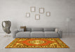 Machine Washable Persian Yellow Traditional Rug in a Living Room, wshtr2707yw