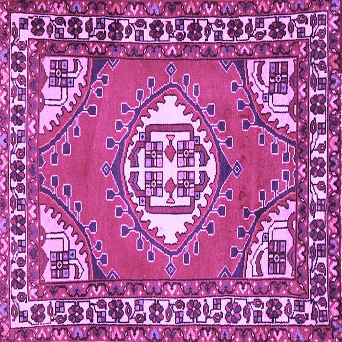 Square Machine Washable Persian Purple Traditional Area Rugs, wshtr2707pur