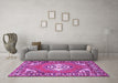 Machine Washable Persian Purple Traditional Area Rugs in a Living Room, wshtr2707pur