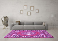 Machine Washable Persian Purple Traditional Rug, wshtr2707pur