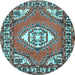 Round Persian Light Blue Traditional Rug, tr2707lblu