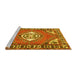 Sideview of Machine Washable Persian Yellow Traditional Rug, wshtr2707yw