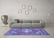 Machine Washable Persian Blue Traditional Rug in a Living Room, wshtr2707blu