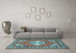 Machine Washable Persian Light Blue Traditional Rug in a Living Room, wshtr2707lblu