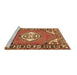 Sideview of Machine Washable Persian Brown Traditional Rug, wshtr2707brn