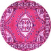 Round Persian Pink Traditional Rug, tr2707pnk