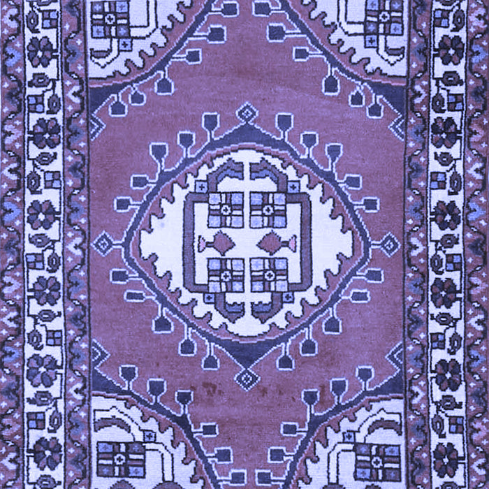 Machine Washable Persian Blue Traditional Rug, wshtr2707blu