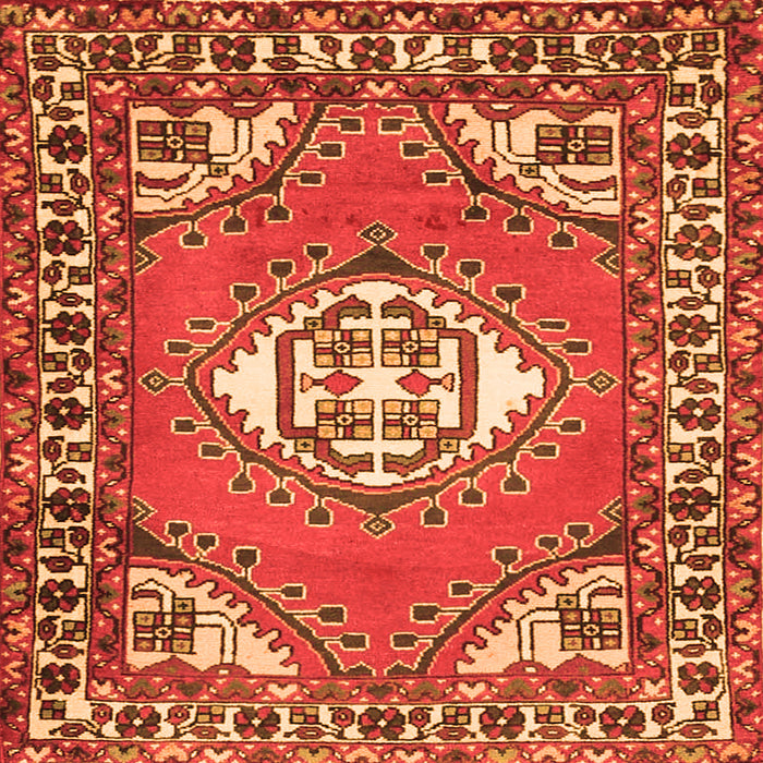 Serging Thickness of Persian Orange Traditional Rug, tr2707org