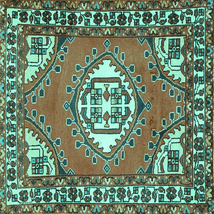 Square Persian Turquoise Traditional Rug, tr2707turq