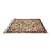 Sideview of Machine Washable Traditional Dark Sienna Brown Rug, wshtr2708