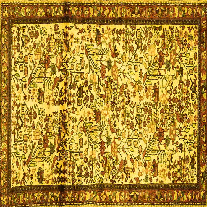 Square Persian Yellow Traditional Rug, tr2708yw