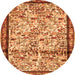 Square Persian Orange Traditional Rug, tr2708org