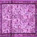 Square Machine Washable Persian Purple Traditional Area Rugs, wshtr2708pur