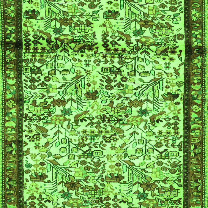 Serging Thickness of Machine Washable Persian Green Traditional Area Rugs, wshtr2708grn