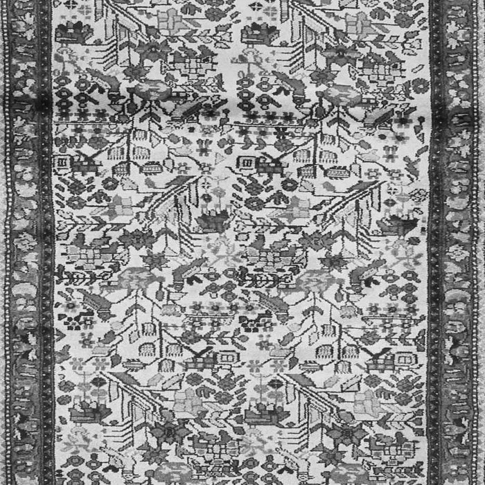 Serging Thickness of Machine Washable Persian Gray Traditional Rug, wshtr2708gry