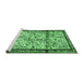 Sideview of Machine Washable Persian Emerald Green Traditional Area Rugs, wshtr2708emgrn