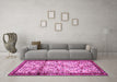 Machine Washable Persian Pink Traditional Rug in a Living Room, wshtr2708pnk