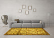 Machine Washable Persian Yellow Traditional Rug in a Living Room, wshtr2708yw